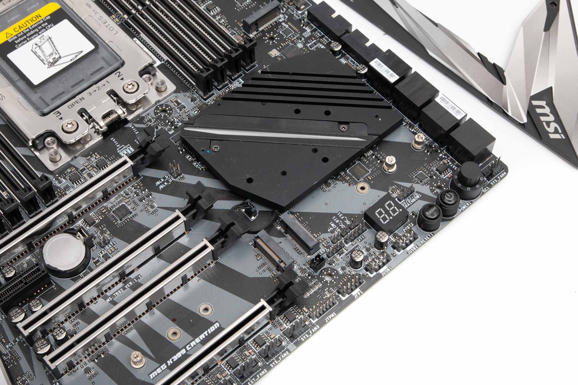 Visual Inspection - The MSI MEG X399 Creation Motherboard Review: The New  16-Phase Shark In Town